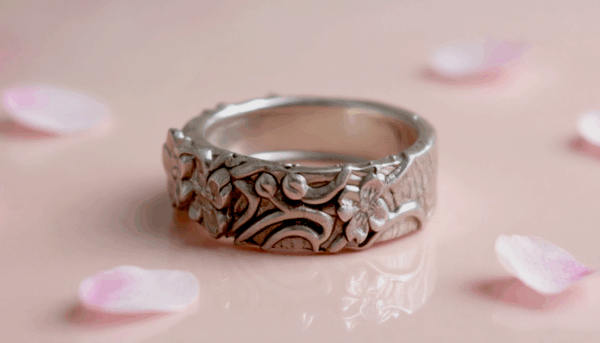 Anillo Flor de Cerezo – Renacer en Plata - Imagen 4