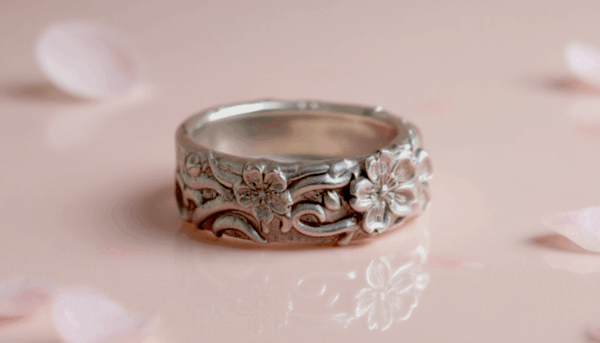 Anillo Flor de Cerezo – Renacer en Plata - Imagen 2
